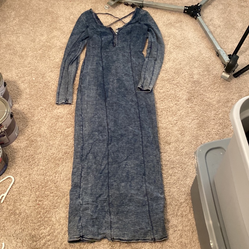 Free people long sleeve maxi dress